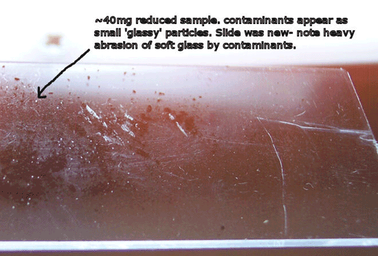 Analysis of the contasmination in "grit weed"